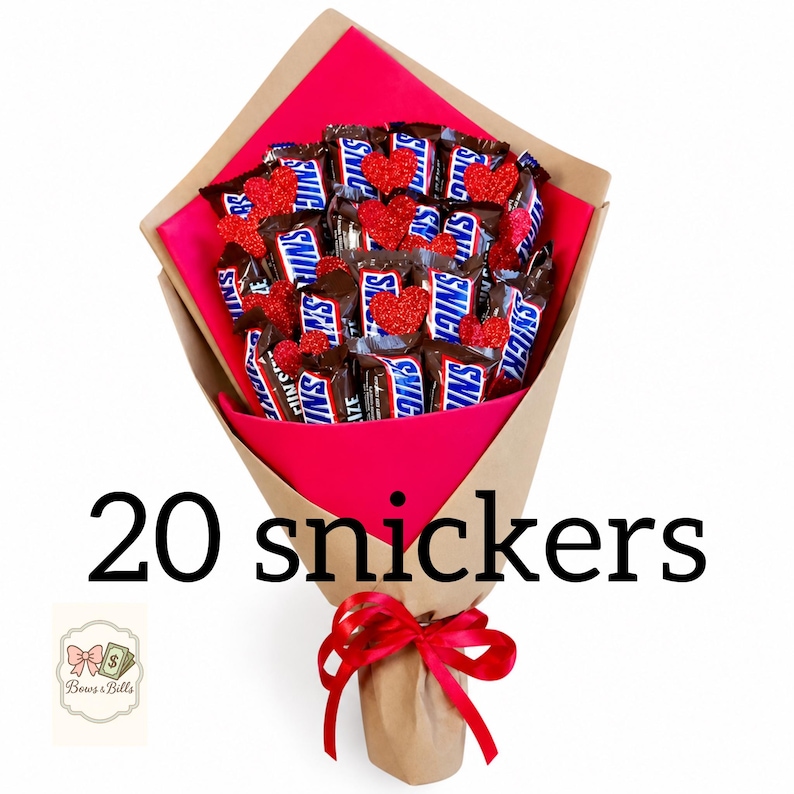 Snickers Chocolate Bouquet | Handmade Candy Arrangement for Gifts - Etsy