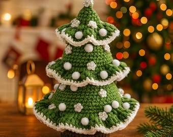 Christmas Tree Crochet Pattern PDF – Amigurumi Christmas Decor – Intermediate Crochet Pattern – Holiday Ornament – Printable Tutorial
