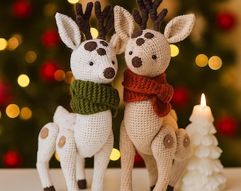Weihnachten Rentier Häkelanleitung | Amigurumi Rentier PDF Anleitung | Urlaub DIY Häkelarbeit Spielzeug | Niedliche Weihnachtsdekor Geschenkidee