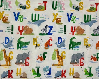 Alphabet Fabric 100% Cotton