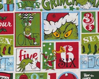 Dr. Seuss The Grinch Christmas Fabric 100% Cotton
