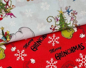 Dr. Seuss The Grinch Christmas Fabric 100% Cotton