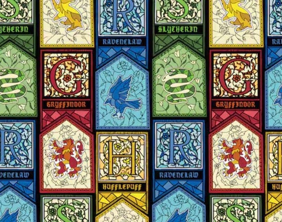 Harry Potter Houses Fabric 100% Cotton
