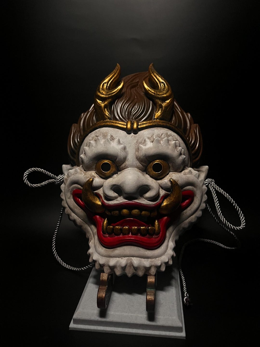 Raijin Wall Mask - Traditional Japanese Mask | Hand Painted - Etsy