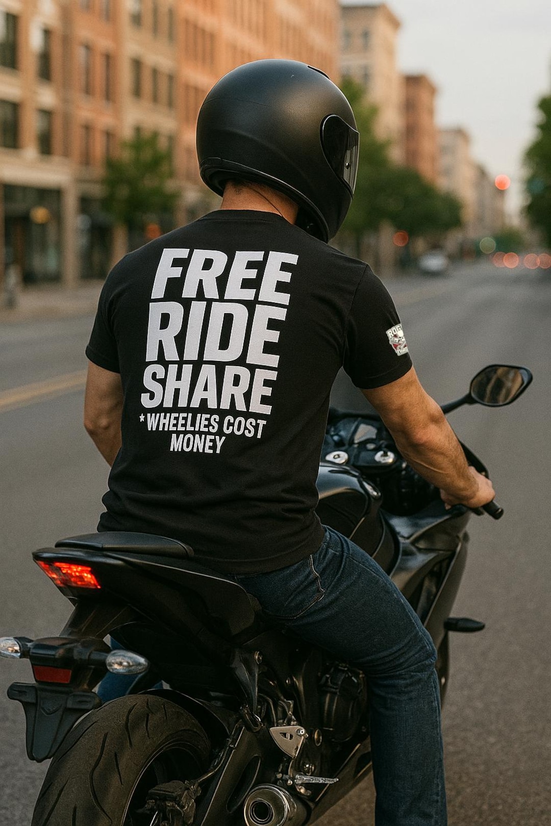 T Shirt Rider Motorcycle Rider Shirt | Funny Biker T-shirt | Free Ride Share Wheelies ...