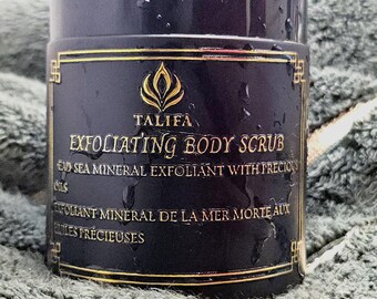 Body Scrub with dead sea salt and menthol, Coconut, mango butter,  Jojoba & Argan Oils