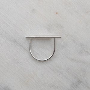 Minimalist silver double bar ring: stackable Jewelry for everyday wear