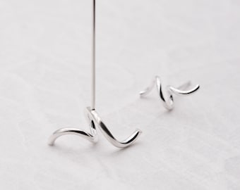 Mismatched earrings silver, asymmetrical