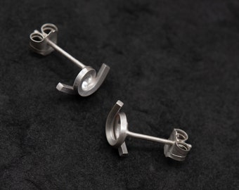 Boucles d’oreilles puces en argent, bijoux d'océan