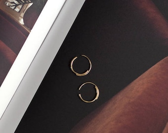 Small double hoops 22K Gold plated silver