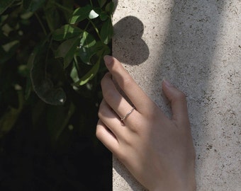 Bague simple en argent, Bague moderne, Bijoux contemporains fabriquées en France, à Paris