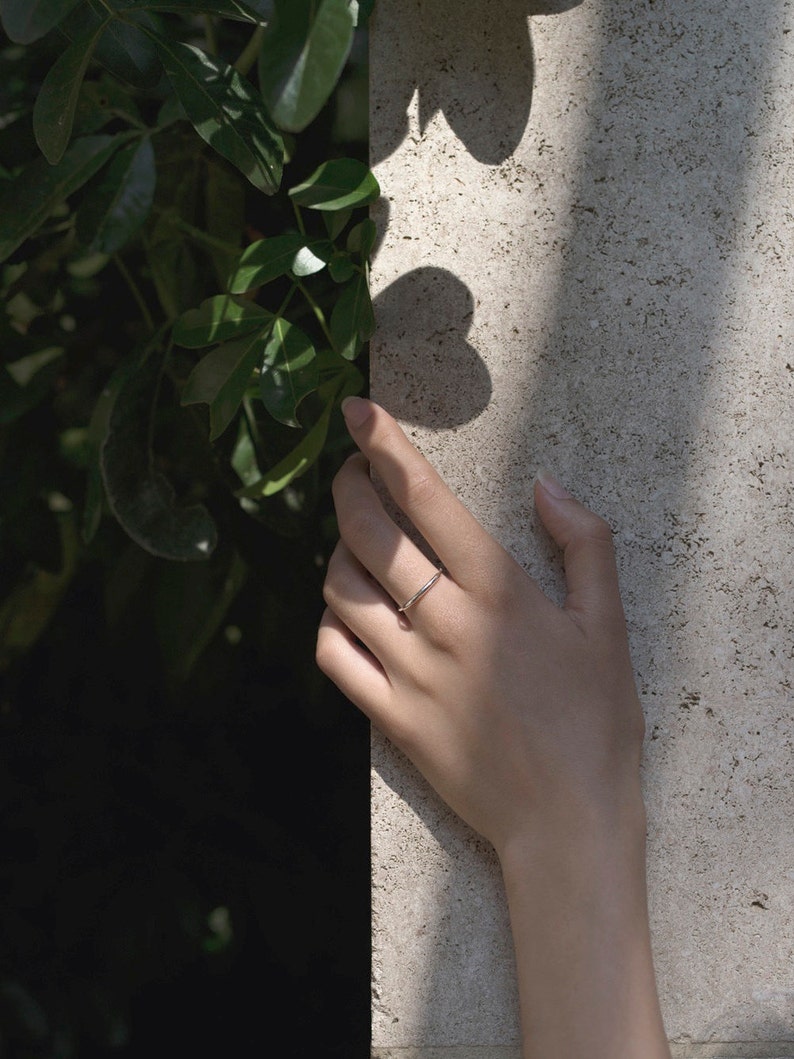 Bridge ring Thin silver ring silver