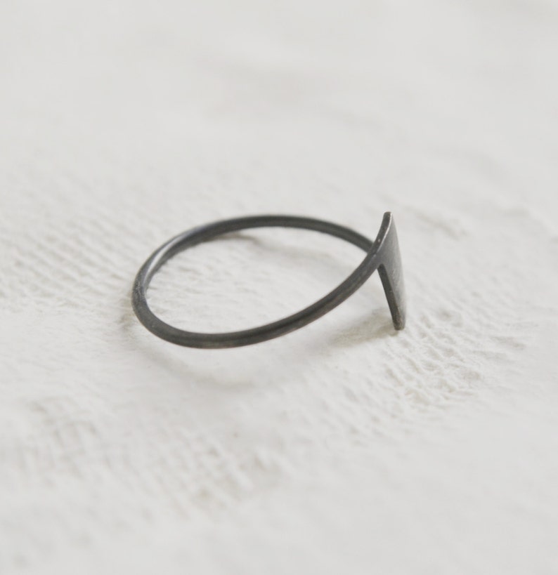 Industrial black ring in silver image 3