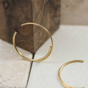 Unique 22k gold plated silver hoop earrings, the perfect gift for her Yellow gold filled