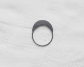 Moon ring, Geometric jewelry oxidized silver
