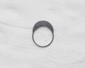 Moon ring, Geometric jewelry oxidized silver