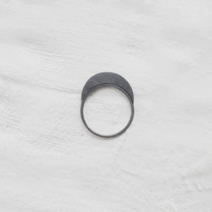 Moon ring, Geometric jewelry oxidized silver