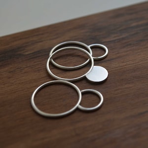 Stackable ring set, stacking silver rings
