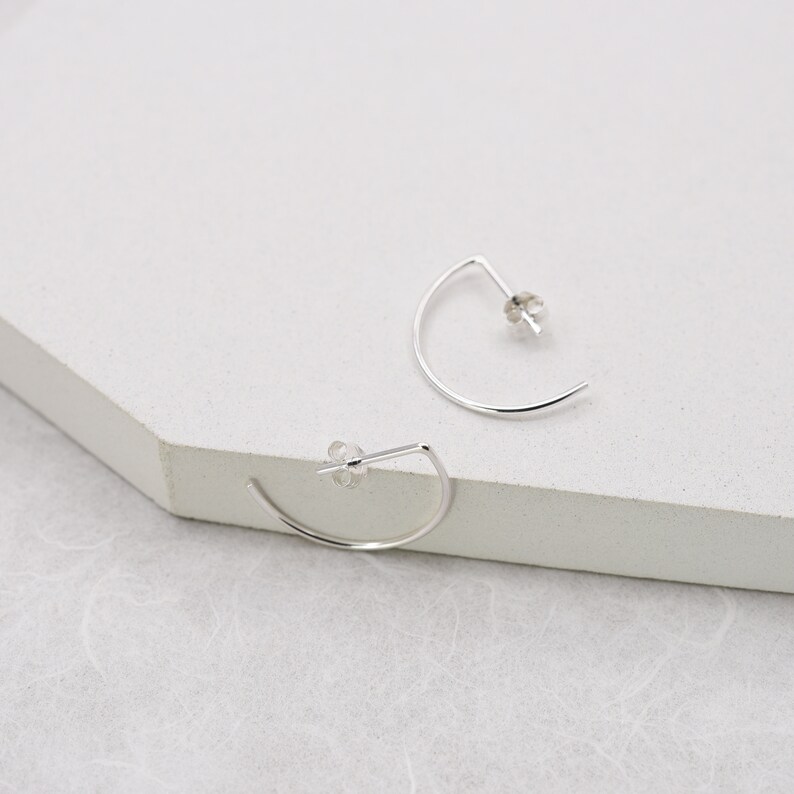 Rose gold open hoop earrings Sterling silver