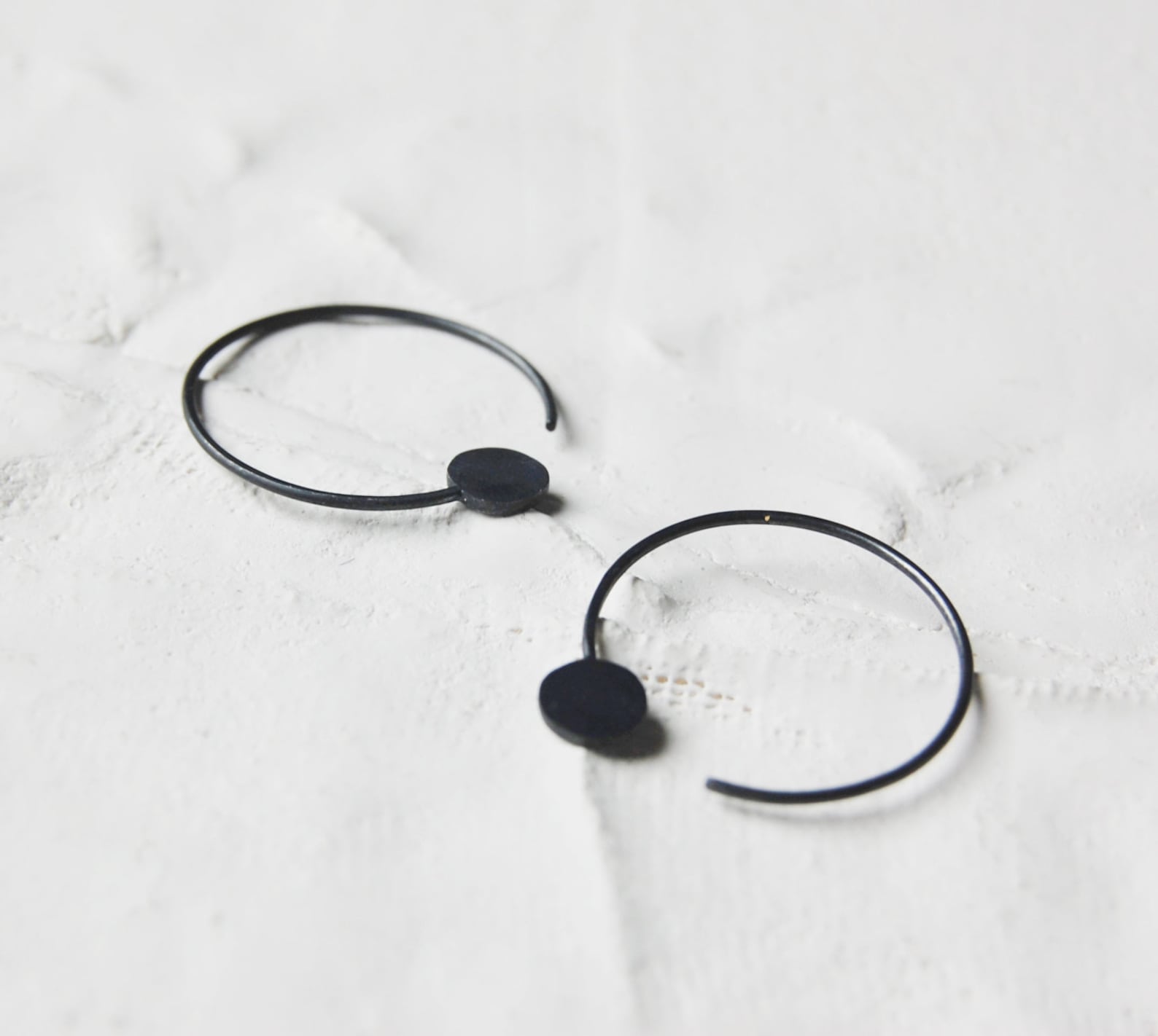 Oxidized Silver Hoop Earrings Etsy UK