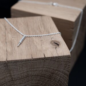 Edgy silver line necklace, modern necklace