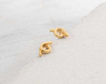 Puces d'oreilles circulaires minimalistes en or vermeil - Boucles d'oreilles de tous les jours plaquées or, fabriquées à la main