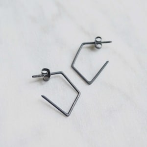 Polygon hoop, geometric earrings