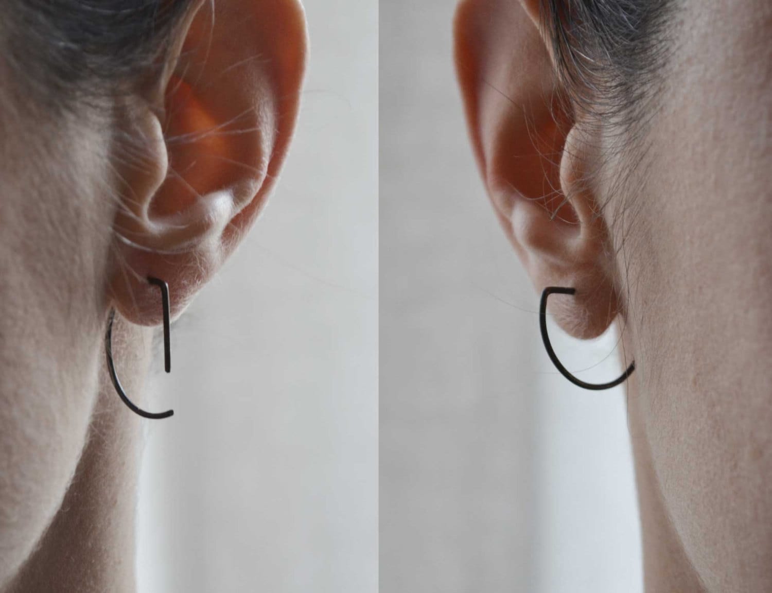 Dainty Half Circle Earrings in Silver - Etsy