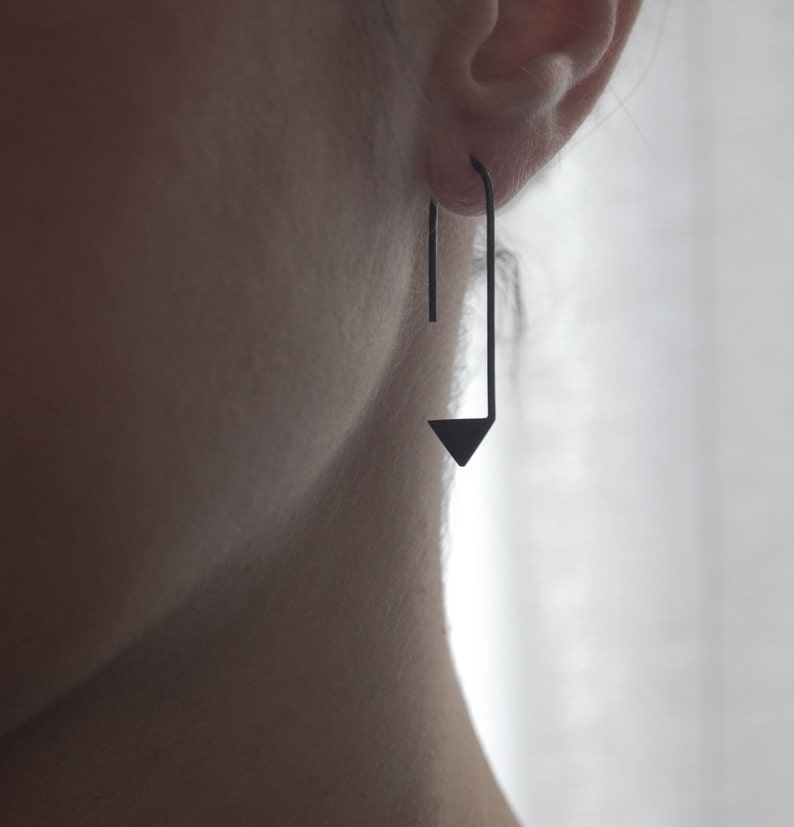 Triangle ear threader earrings image 2