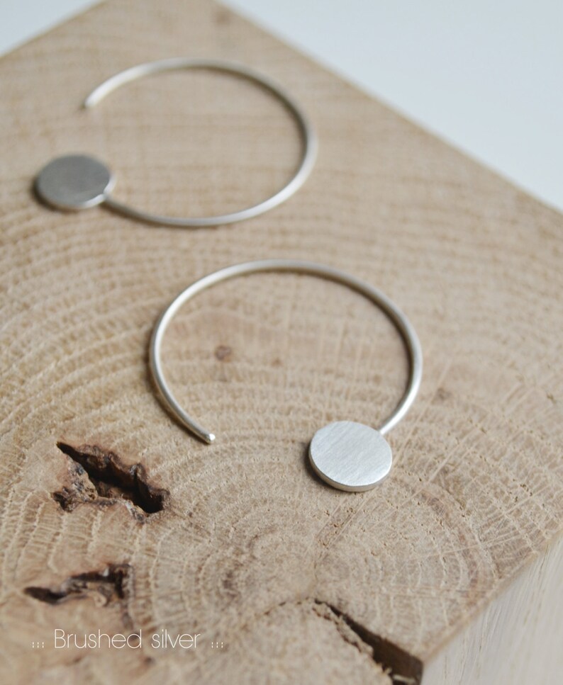 Oxidized Silver Hoop Earrings Etsy UK