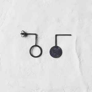 Asymmetrical silver earrings