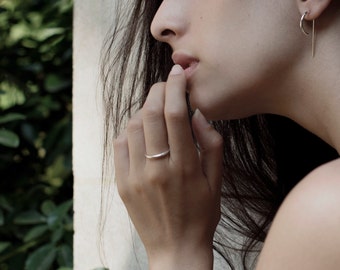 Unique silver earrings and ring set for woman