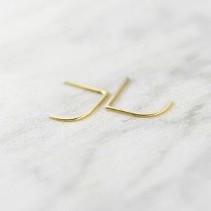 Suspender gold earring, Hug hoops