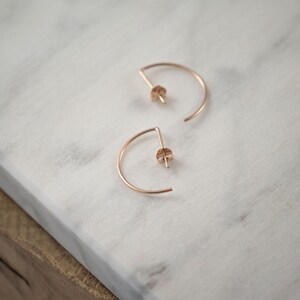 Rose gold open hoop earrings image 3