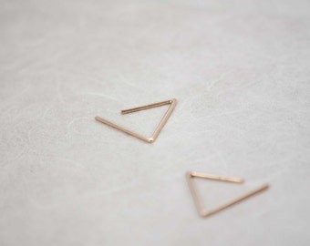 Triangle hoop earrings vermeil rose gold