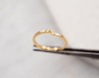 Handmade Vermeil Unity Ring: Hammered Gold Wedding Band