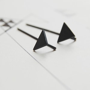 Triangle front back earrings, gift for her