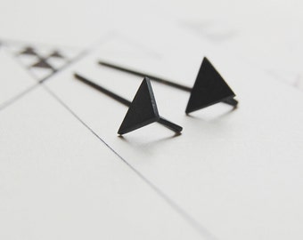 Triangle front back earrings, gift for her