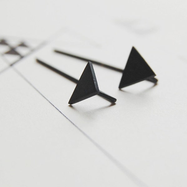 Triangle front back earrings, gift for her