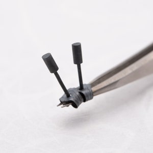 Silver black stud earrings, Tiny black posts