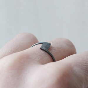 Industrial black ring in silver image 4