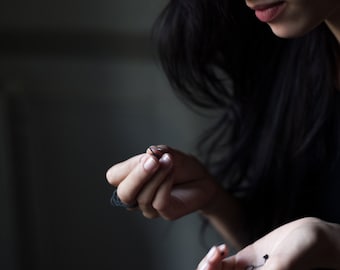 Set of silver ring and earrings