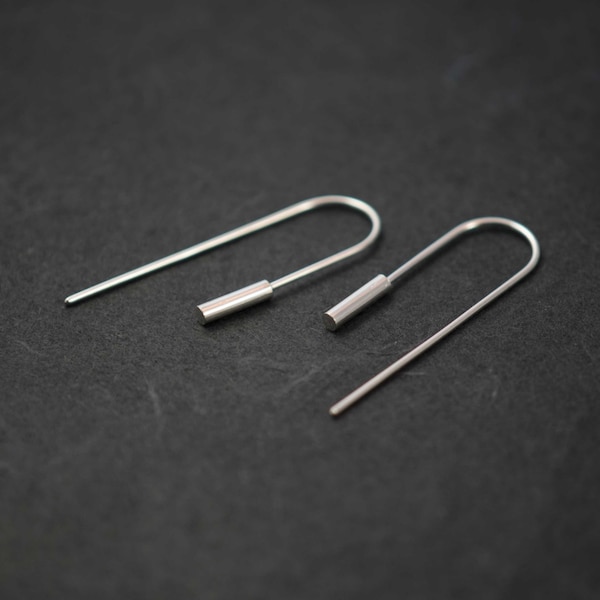 Long threader earrings in silver