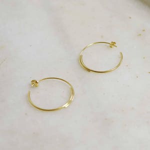 Unique 22k gold plated silver hoop earrings, the perfect gift for her image 3