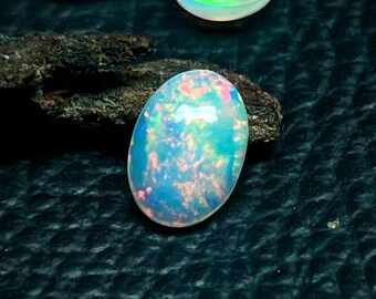 Ethiopian Opal Cabochon: 2.20 ct Oval Gemstone, Multi-Fire