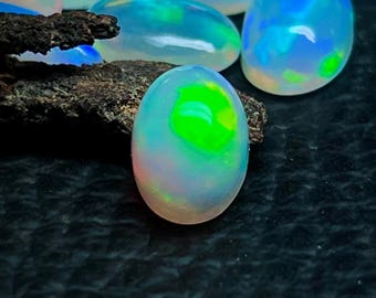 Ethiopian Opal Cabochon: 2.20 Carat Oval Multi-Fire Gemstone