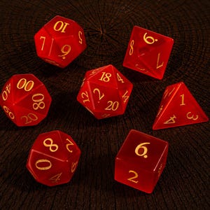 Natuurlijke rode edelsteendobbelstenenset – handgemaakte DND RPG-dobbelstenen, Collector Edition, rode kattenoogdobbelstenen