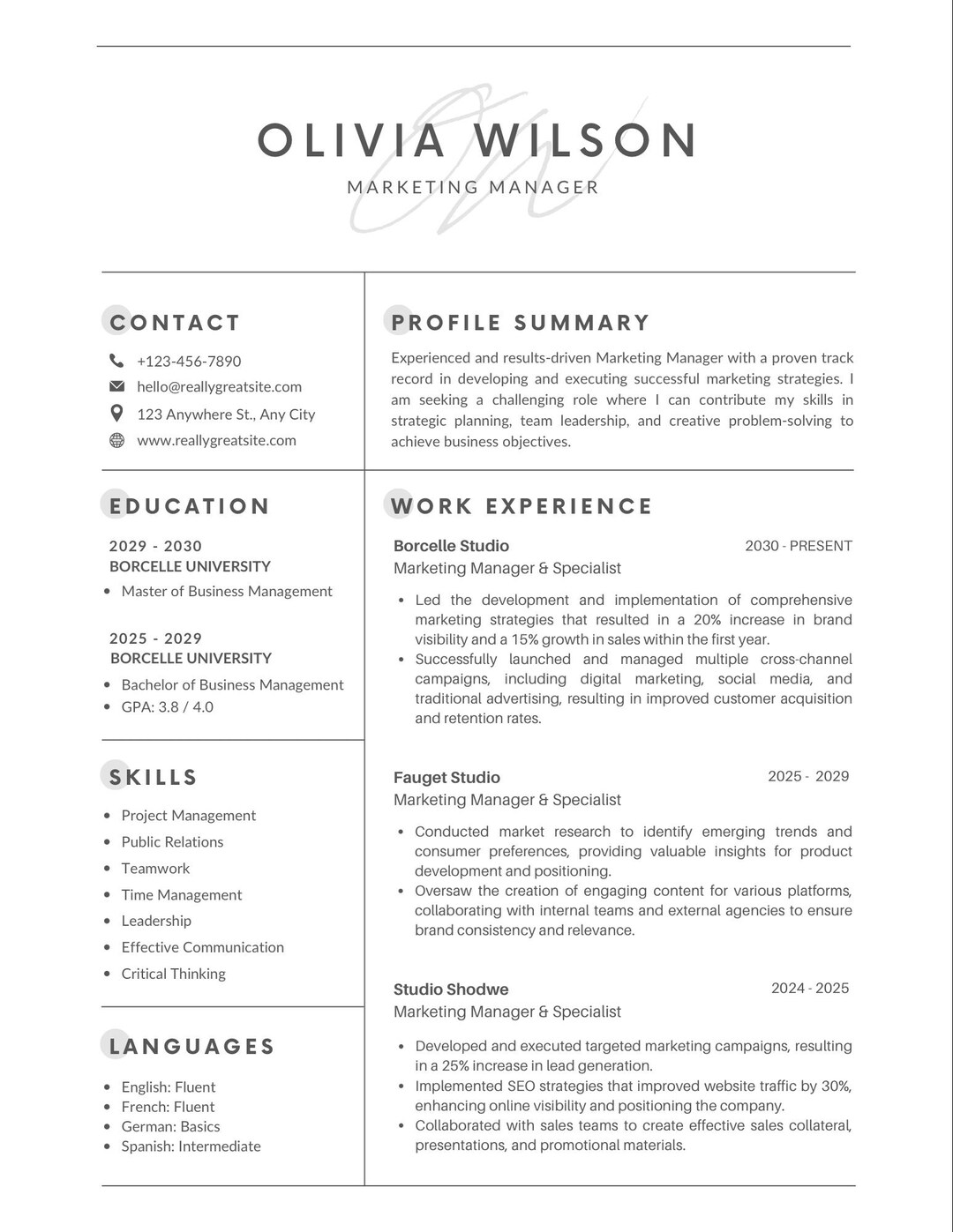 Professional Resume Template | Editable for Job Applications | Easy-to ...