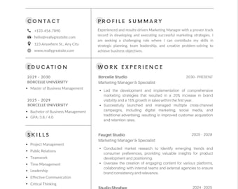 Editable Resume Template | Modern Job Application Design