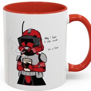 Commander Fox Mug,Star Wars Clone Trooper Coffee Cup,Coruscant Guard Inspired Gift, Clone Wars Fan Art Mug,Sci-Fi Geek Gift,Custom Nerdy Mug